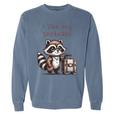 Vintage Funny I Like My Suitcase Raccoon Garment-Dyed Sweatshirt