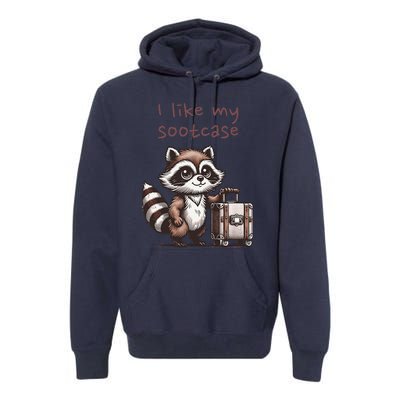 Vintage Funny I Like My Suitcase Raccoon Premium Hoodie