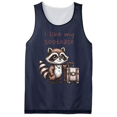 Vintage Funny I Like My Suitcase Raccoon Mesh Reversible Basketball Jersey Tank