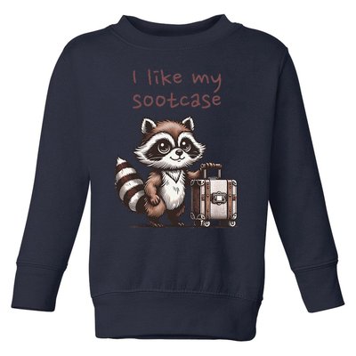 Vintage Funny I Like My Suitcase Raccoon Toddler Sweatshirt