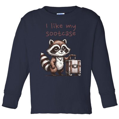 Vintage Funny I Like My Suitcase Raccoon Toddler Long Sleeve Shirt