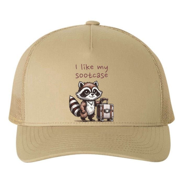 Vintage Funny I Like My Suitcase Raccoon Yupoong Adult 5-Panel Trucker Hat