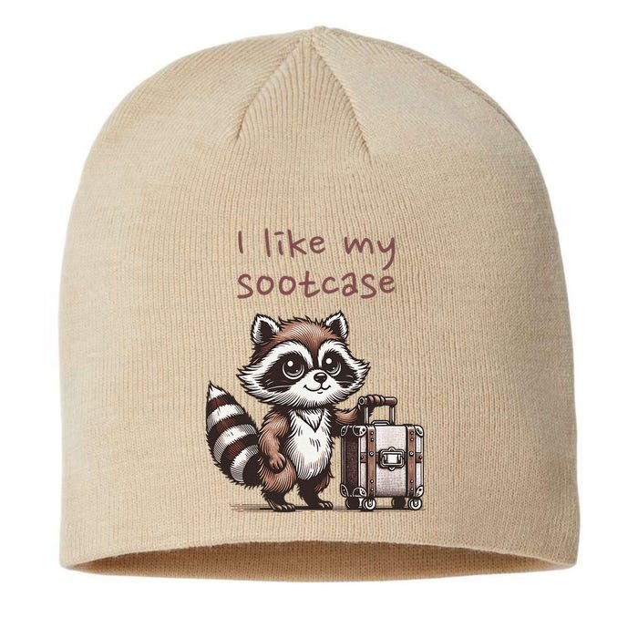 Vintage Funny I Like My Suitcase Raccoon Sustainable Beanie