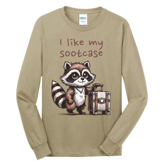 Vintage Funny I Like My Suitcase Raccoon Tall Long Sleeve T-Shirt