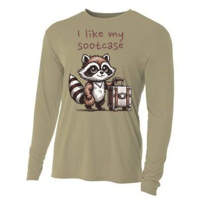 Vintage Funny I Like My Suitcase Raccoon Cooling Performance Long Sleeve Crew