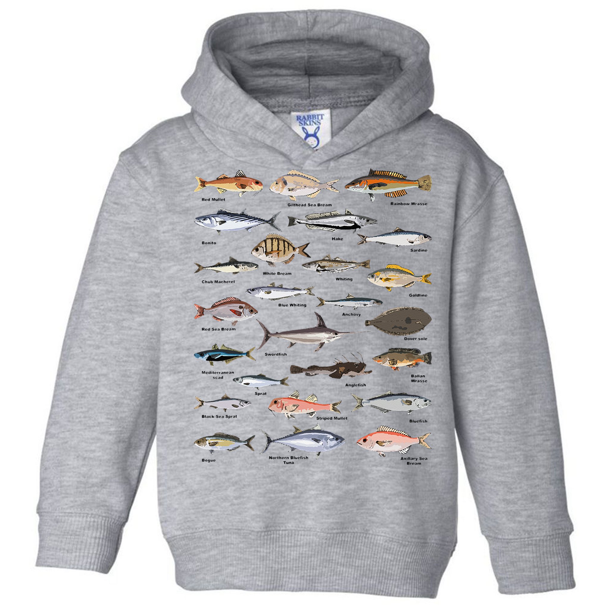 Vintage Fish Identification Chart Fishing Toddler Hoodie