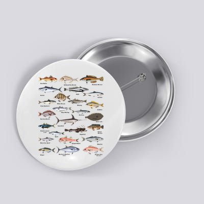 Vintage Fish Identification Chart Fishing Button