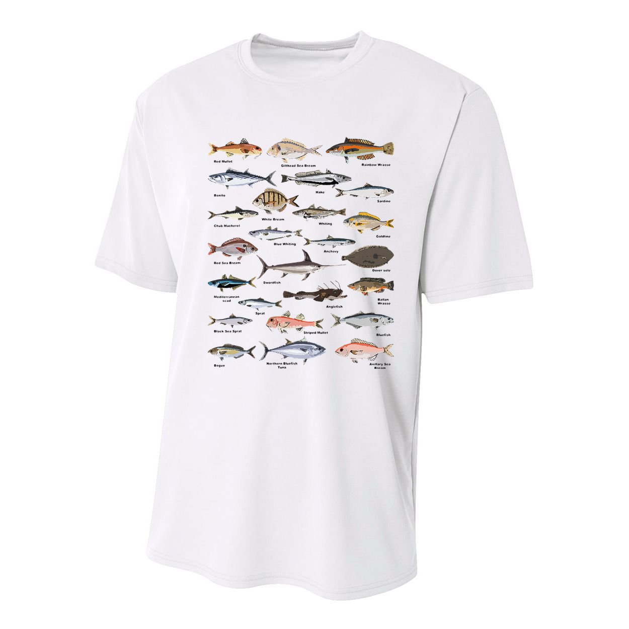 Vintage Fish Identification Chart Fishing Youth Performance Sprint T-Shirt