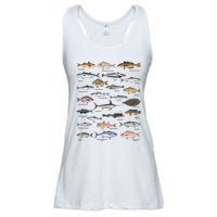 Vintage Fish Identification Chart Fishing Ladies Essential Flowy Tank