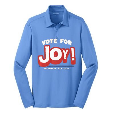 Vote For Joy 2024 Election Kamala Harris For President Silk Touch Performance Long Sleeve Polo