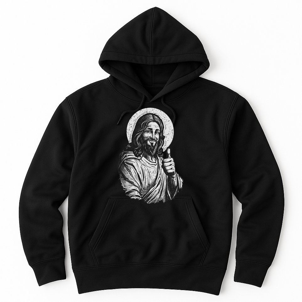 Vintage Friend Jesus Giving A Thumbs Up Jesus Hoodie