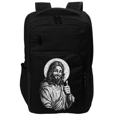 Vintage Friend Jesus Giving A Thumbs Up Jesus Impact Tech Backpack