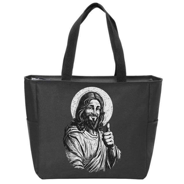 Vintage Friend Jesus Giving A Thumbs Up Jesus Zip Tote Bag