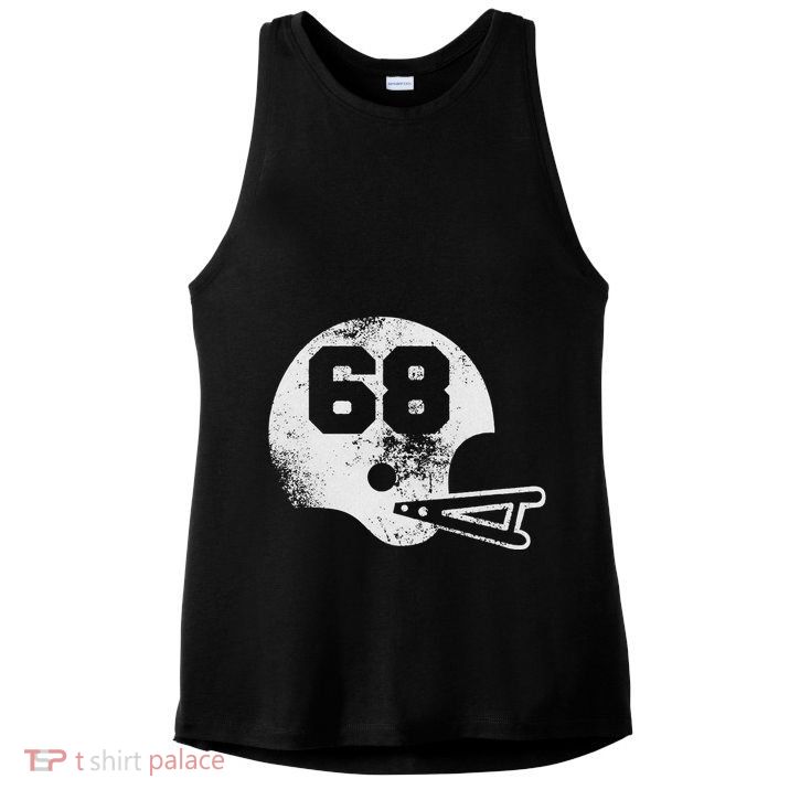 Vintage Football Jersey Number 68 Player Number Ladies PosiCharge Tri-Blend Wicking Tank