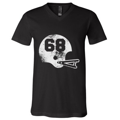 Vintage Football Jersey Number 68 Player Number V-Neck T-Shirt