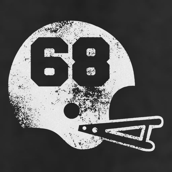 Vintage Football Jersey Number 68 Player Number Beanie