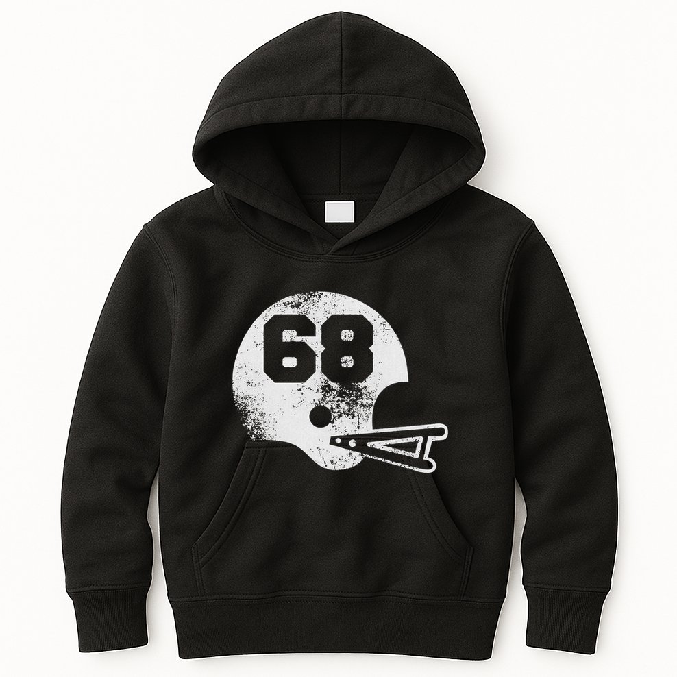 Vintage Football Jersey Number 68 Player Number Kids Hoodie