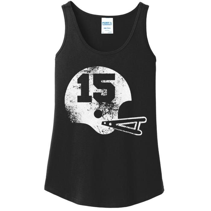 Vintage Football Jersey Number 15 Ladies Essential Tank