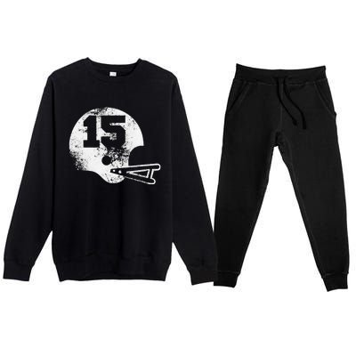 Vintage Football Jersey Number 15 Premium Crewneck Sweatsuit Set