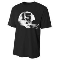 Vintage Football Jersey Number 15 Performance Sprint T-Shirt