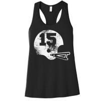 Vintage Football Jersey Number 15 Women's Racerback Tank