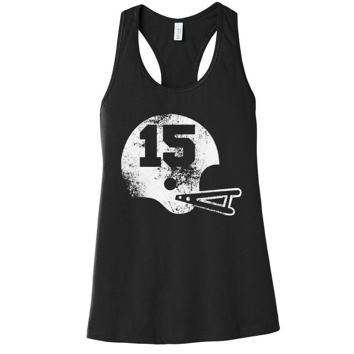 Vintage Football Jersey Number 15 Women's Racerback Tank