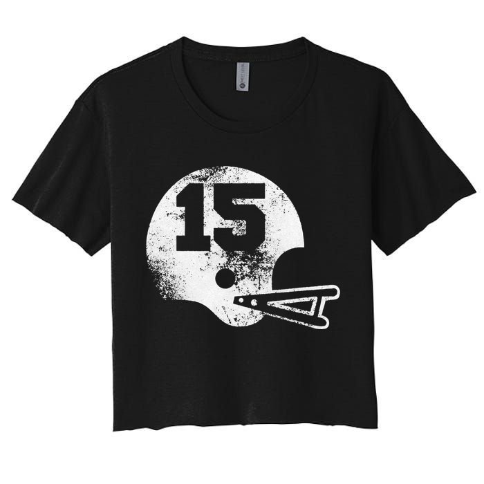 Vintage Football Jersey Number 15 Women's Crop Top Tee