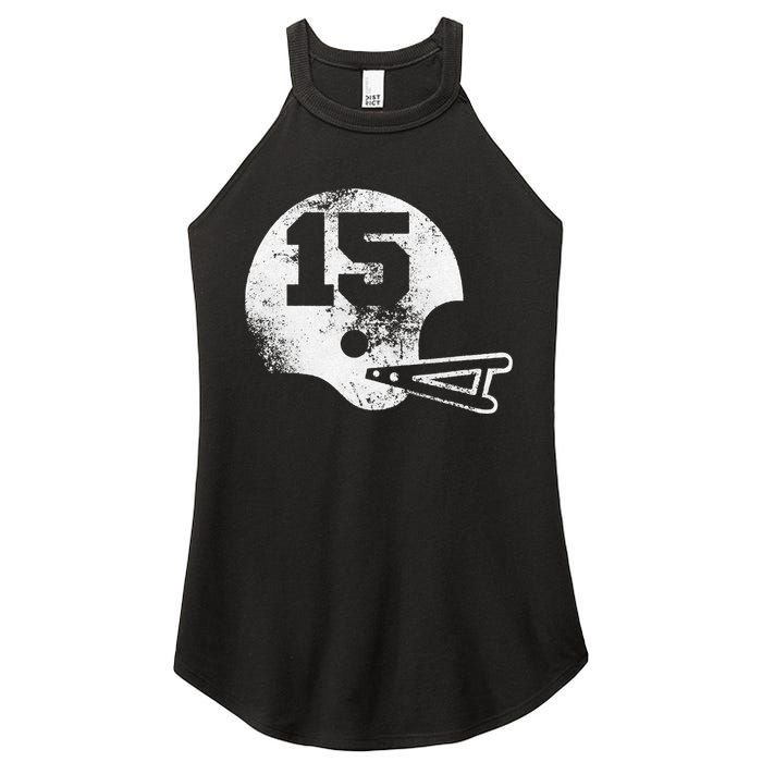 Vintage Football Jersey Number 15 Women's Perfect Tri Rocker Tank