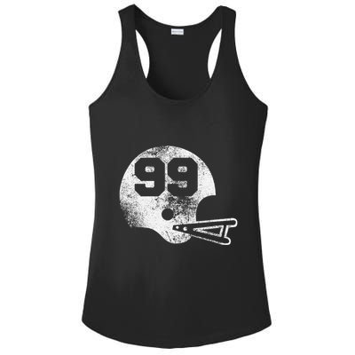 Vintage Football Jersey Number 99 Player Number Ladies PosiCharge Competitor Racerback Tank