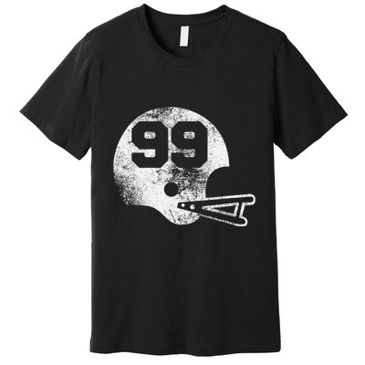 Vintage Football Jersey Number 99 Player Number Premium T-Shirt