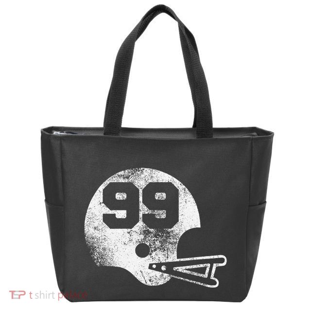 Vintage Football Jersey Number 99 Player Number Zip Tote Bag