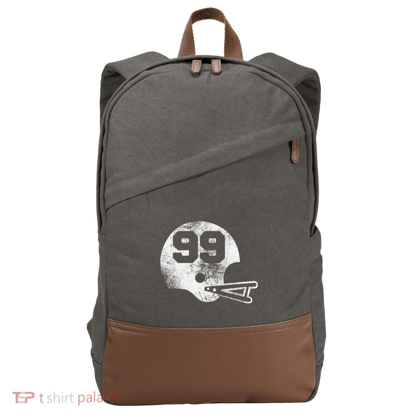 Vintage Football Jersey Number 99 Player Number Cotton Canvas Backpack