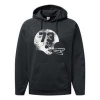 Vintage Football Jersey Number 73 Player Number Performance Fleece Hoodie