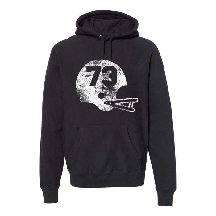 Vintage Football Jersey Number 73 Player Number Premium Hoodie