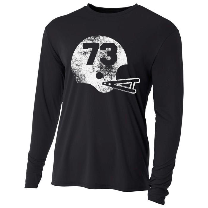 Vintage Football Jersey Number 73 Player Number Cooling Performance Long Sleeve Crew