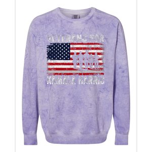 Veterans For Kamala Harris 2024 Election Usa Flag Military Colorblast Crewneck Sweatshirt