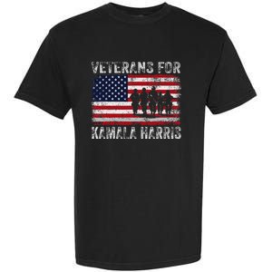 Veterans For Kamala Harris 2024 Election Usa Flag Military Garment-Dyed Heavyweight T-Shirt