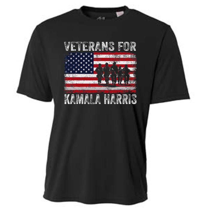 Veterans For Kamala Harris 2024 Election Usa Flag Military Cooling Performance Crew T-Shirt