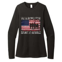 Veterans For Kamala Harris 2024 Election Usa Flag Military Womens CVC Long Sleeve Shirt