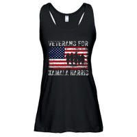 Veterans For Kamala Harris 2024 Election Usa Flag Military Ladies Essential Flowy Tank