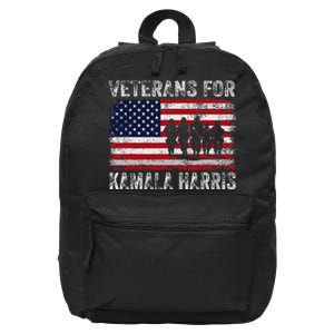 Veterans For Kamala Harris 2024 Election Usa Flag Military 16 in Basic Backpack