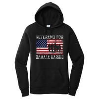 Veterans For Kamala Harris 2024 Election Usa Flag Military Women's Pullover Hoodie