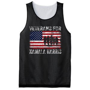 Veterans For Kamala Harris 2024 Election Usa Flag Military Mesh Reversible Basketball Jersey Tank