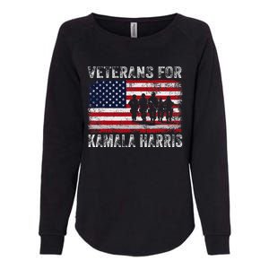 Veterans For Kamala Harris 2024 Election Usa Flag Military Womens California Wash Sweatshirt