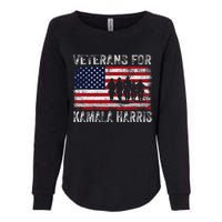 Veterans For Kamala Harris 2024 Election Usa Flag Military Womens California Wash Sweatshirt