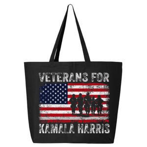 Veterans For Kamala Harris 2024 Election Usa Flag Military 25L Jumbo Tote