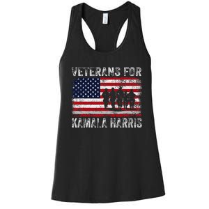 Veterans For Kamala Harris 2024 Election Usa Flag Military Women's Racerback Tank