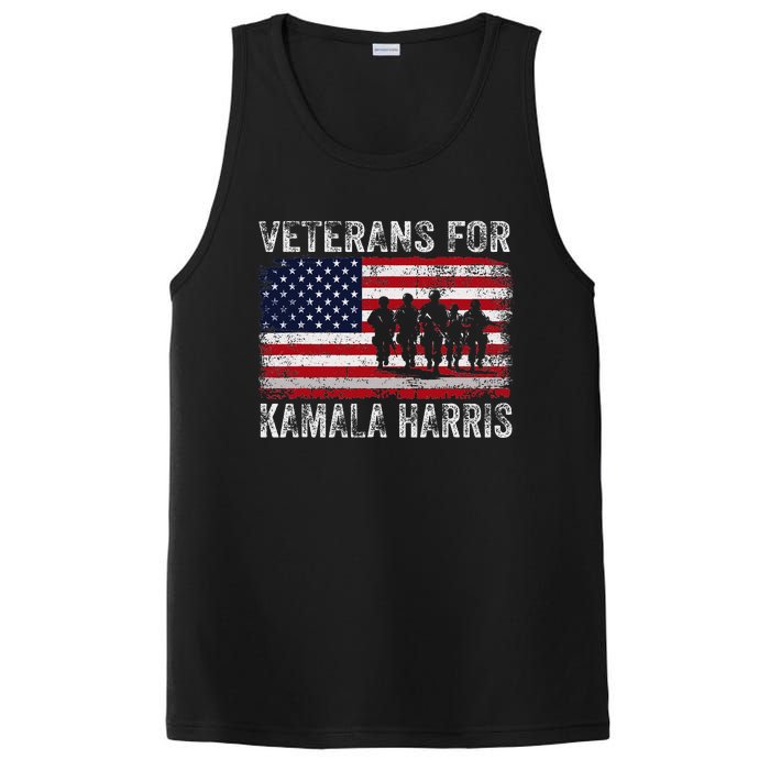 Veterans For Kamala Harris 2024 Election Usa Flag Military PosiCharge Competitor Tank