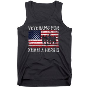 Veterans For Kamala Harris 2024 Election Usa Flag Military Tank Top