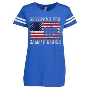 Veterans For Kamala Harris 2024 Election Usa Flag Military Enza Ladies Jersey Football T-Shirt